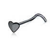 Heart Shaped Curved Nose Stud Silver NSKB-05